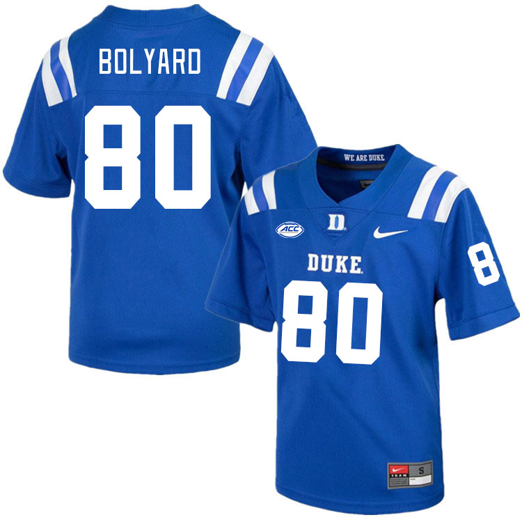 Men #80 Vance Bolyard Duke Blue Devils College Football Jerseys Stitched-Royal